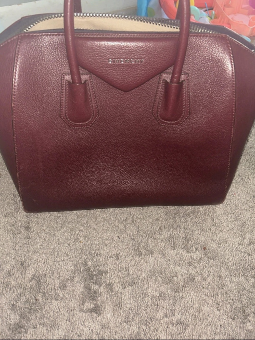 Givenchy Wine Leather Satchel